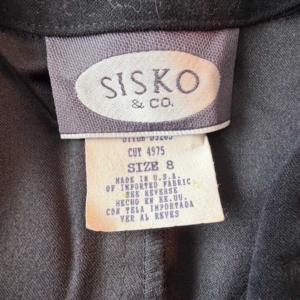 Sisko VTG Blue Black Patchwork Embroidered Button Front Vest Ornate Buttons S - Picture 10 of 10